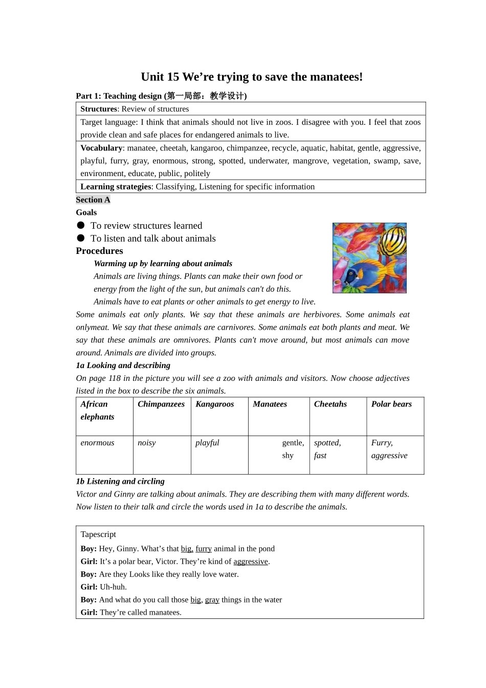 2023年unit15we’retryingtosavethemanatees教案人教新目标九年级2doc初中英语.docx_第1页