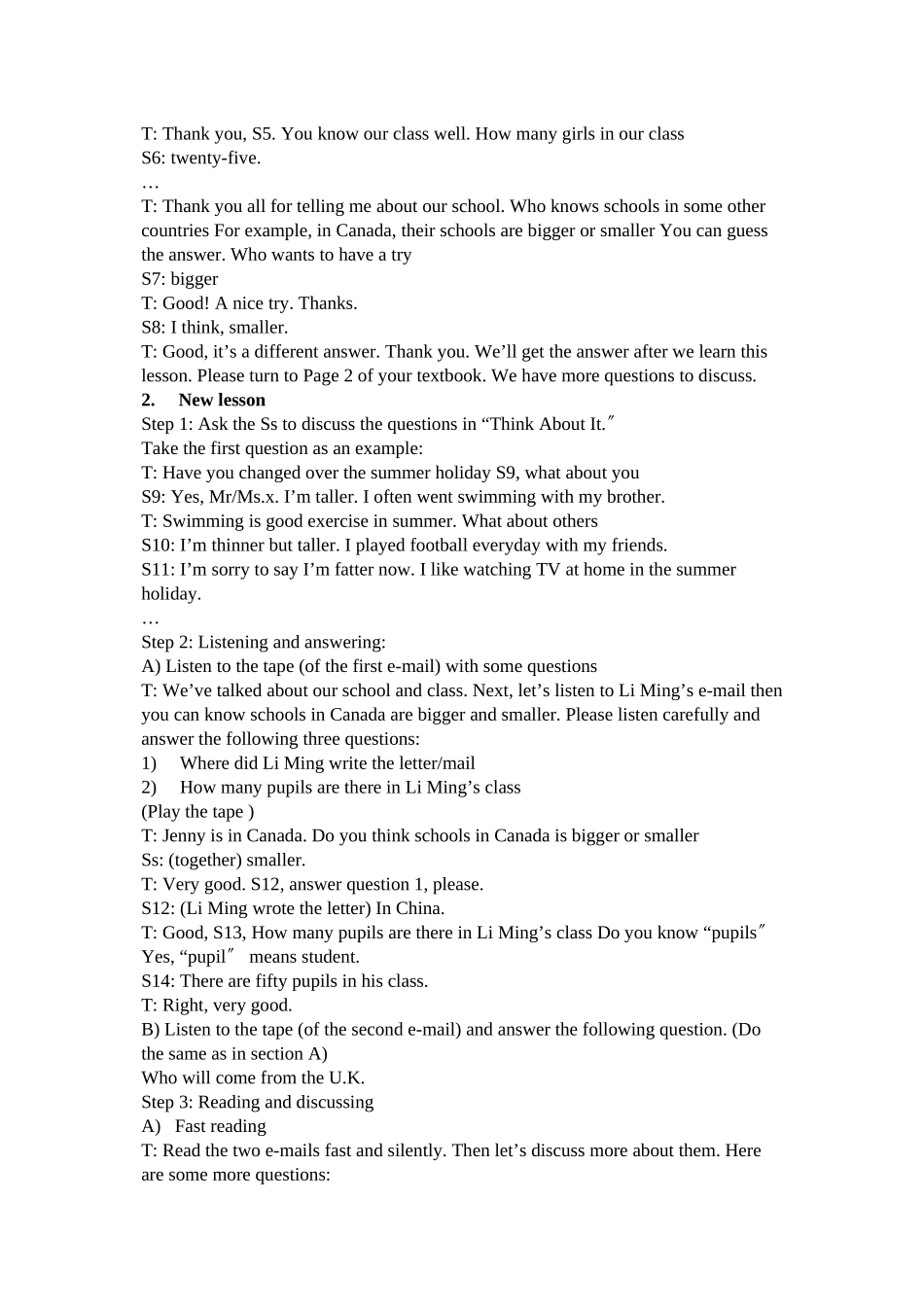 2023年unit1meandmyclass教案冀教版八年级上2doc初中英语.docx_第2页