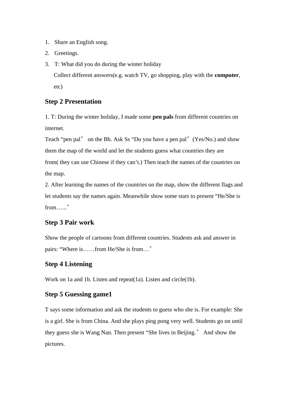 2023年unit1whereisyourpenpalfrom单元教案1人教新目标七年级下doc初中英语.docx_第3页