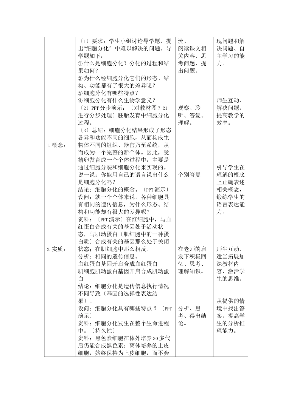 2023年高中生物第六章细胞分化教案新人教版必修1.docx_第3页