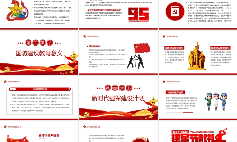 八一建军节献礼PPT红色简约风热烈庆祝中国人民解放军建军95周年专题课件模板.pptx