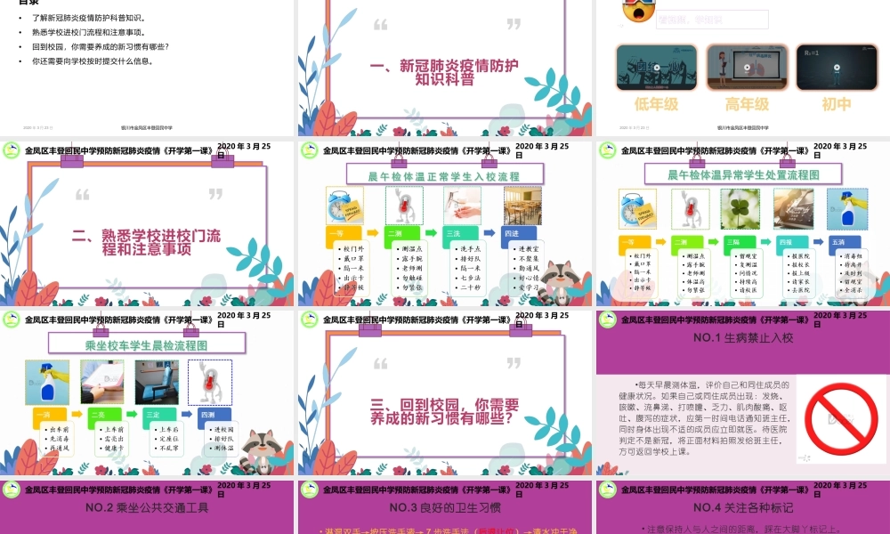 宁夏银川市金凤区丰登回民中学预防新冠肺炎疫情《开学第一课》课件(共23张PPT).pptx