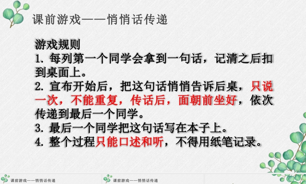 广东省佛山市顺德区勒流江义初级中学八年级心里健康：青春拒绝留言 课件(共13张PPT).pptx