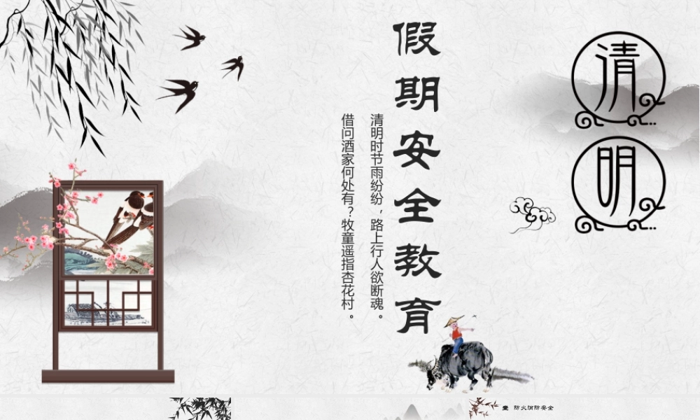 江西省上饶市余干县 沙港中学 初三2班 主题班会课件 清明节假期安全教育 (共25张PPT).ppt