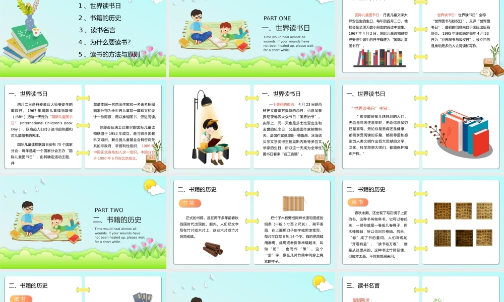 江西省上饶市余干县 沙港中学 初二8班 主题班会课件 世界读书日 (共21张PPT).pptx