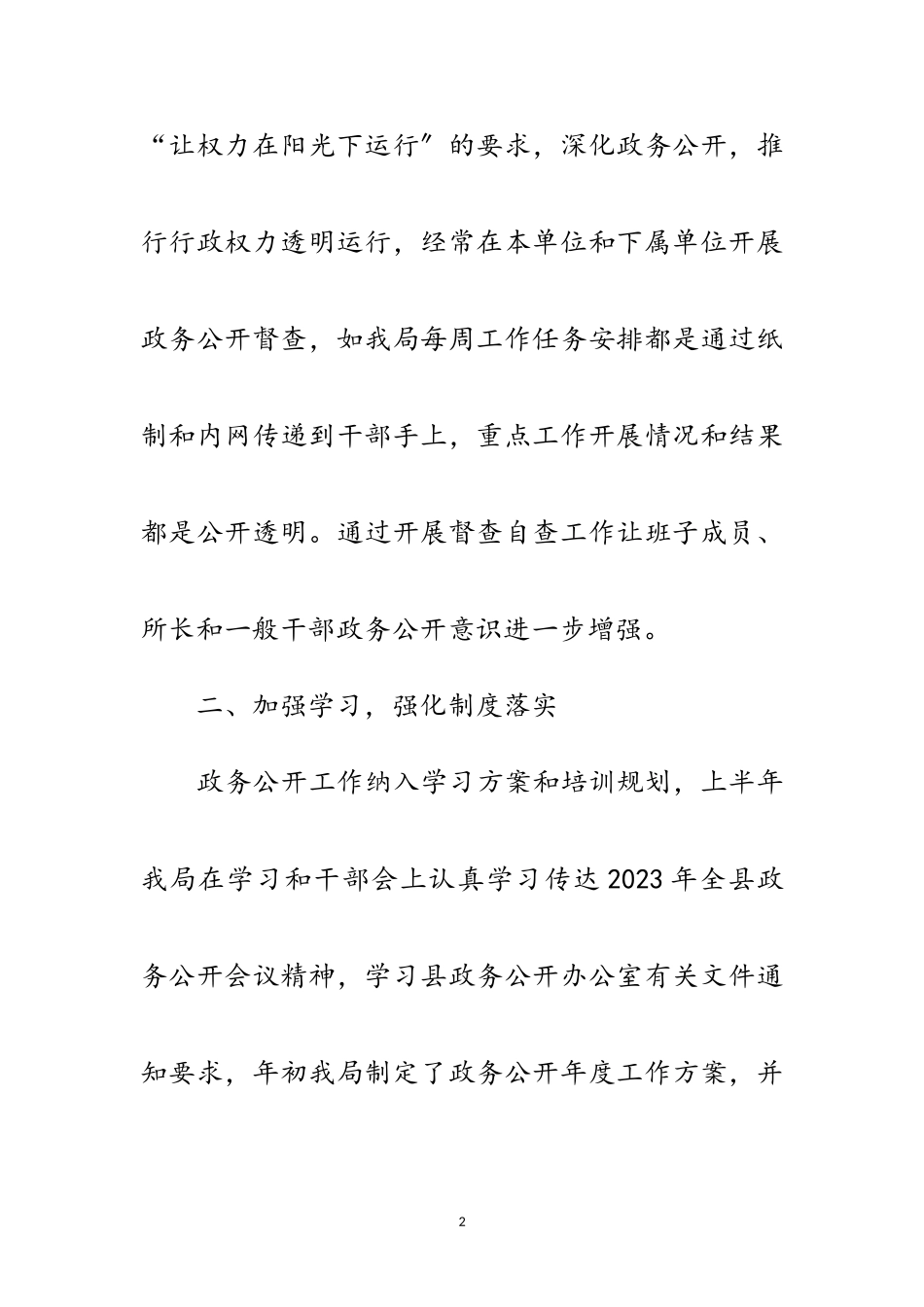 2023年政务公开督查和自查报告范文.doc_第2页