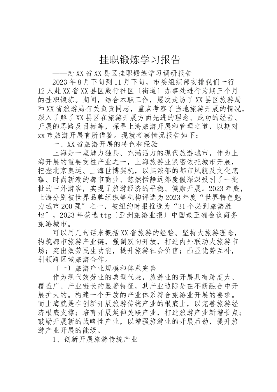 2023年挂职锻炼学习报告.doc_第1页
