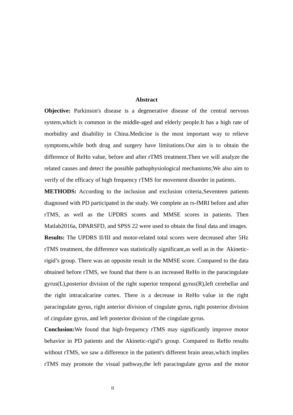 重复经颅磁刺激与帕金森病的局部一致性的研究分析临床医学专业.docx_第2页
