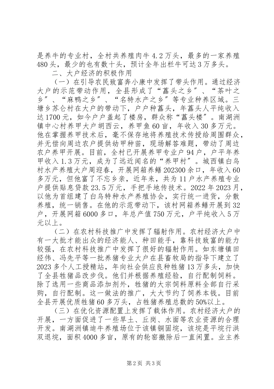2023年某县大户的经济发展状况的调查分析报告.docx_第2页