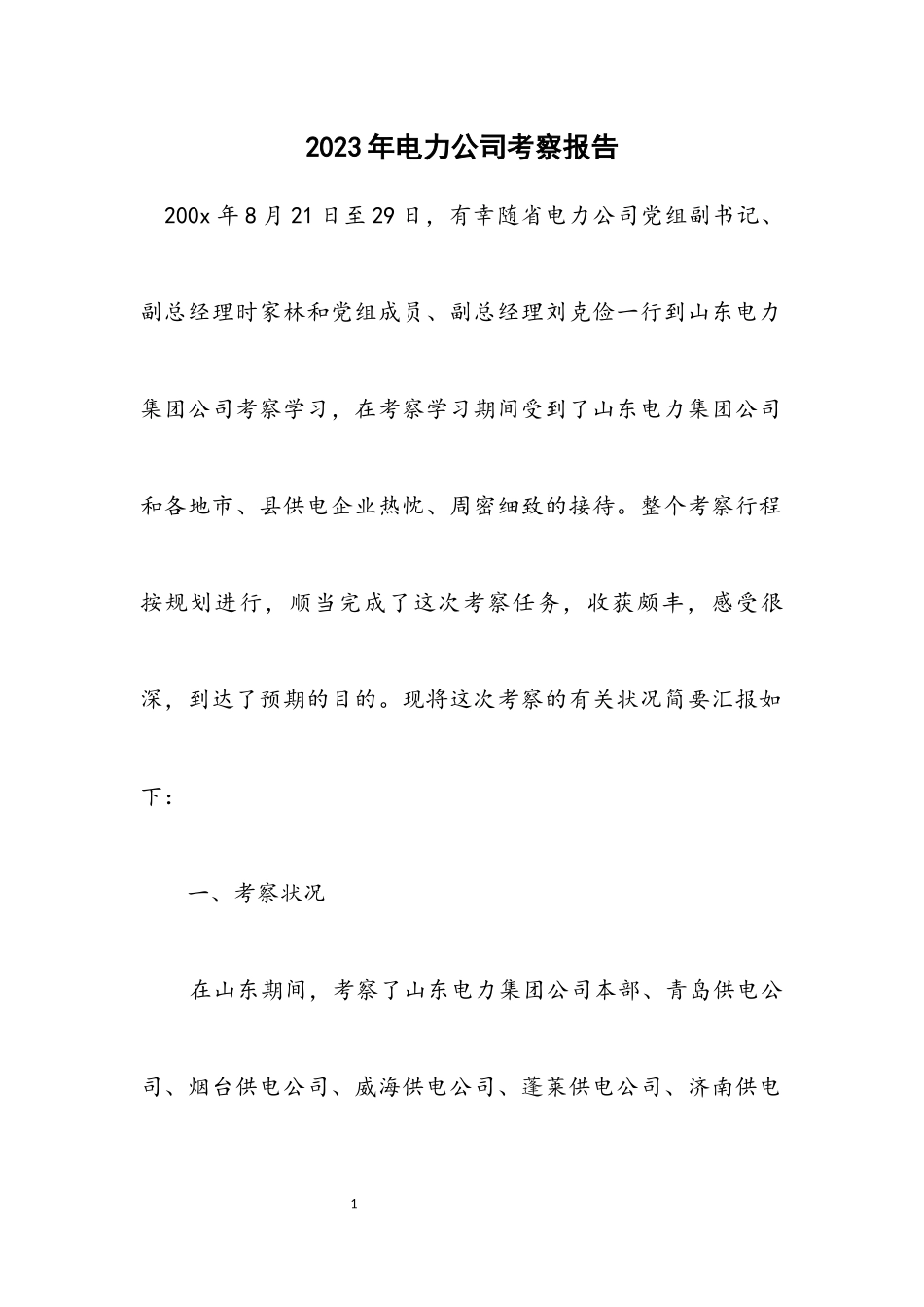 2023年电力公司考察报告.docx_第1页