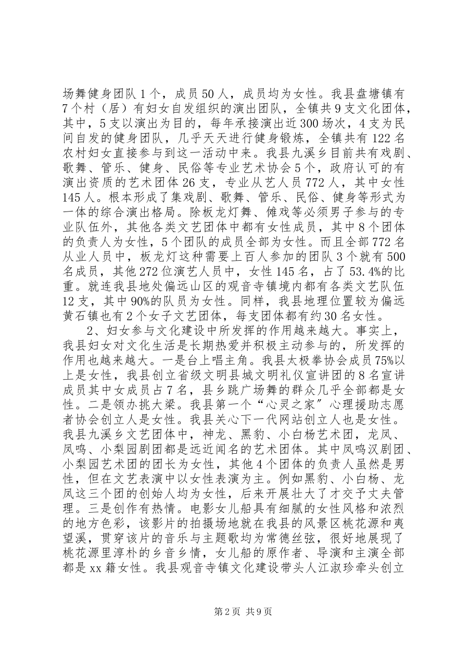 2023年妇女参与文化建设现状调研报告.docx_第2页