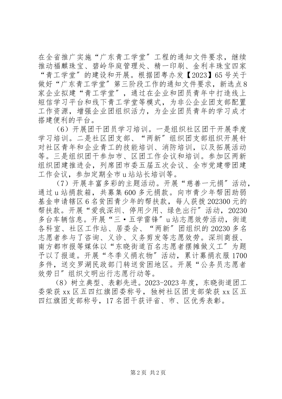 2023年街道度共青团工作总结报告.docx_第2页