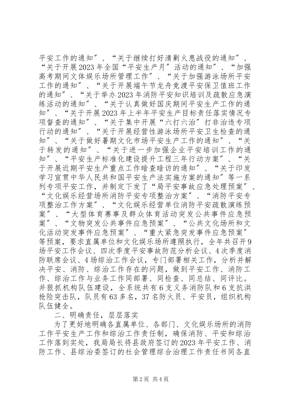 2023年县科技文体局安全生产工作总结报告.docx_第2页