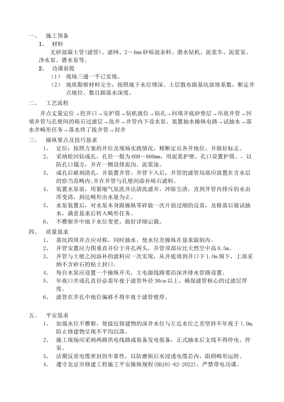 2023年建筑行业深井井点降水工程.docx_第1页