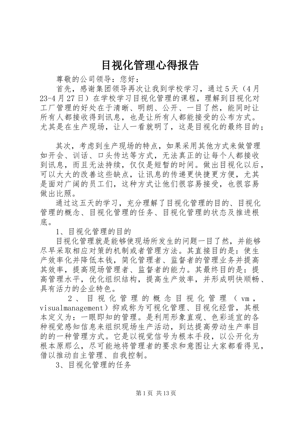 2023年目视化管理心得报告.docx_第1页