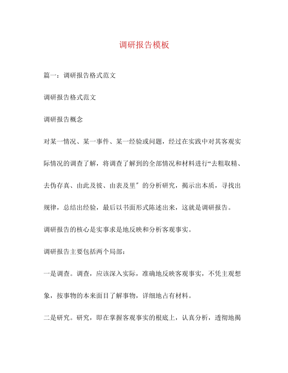 2023年调研报告模板2.docx_第1页
