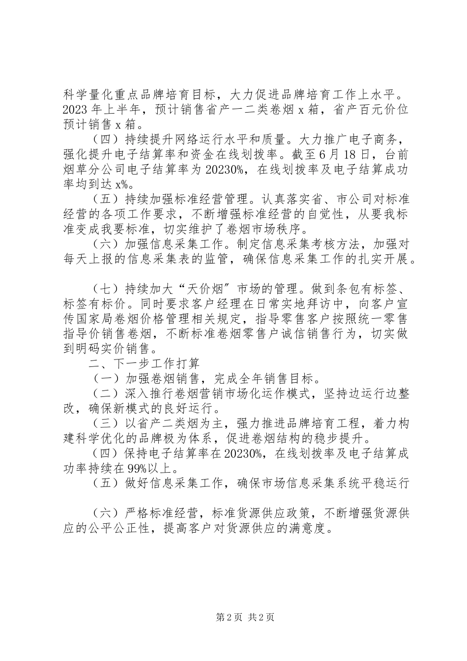 2023年半年工作总结个人分公司上半年工作总结新编.docx_第2页