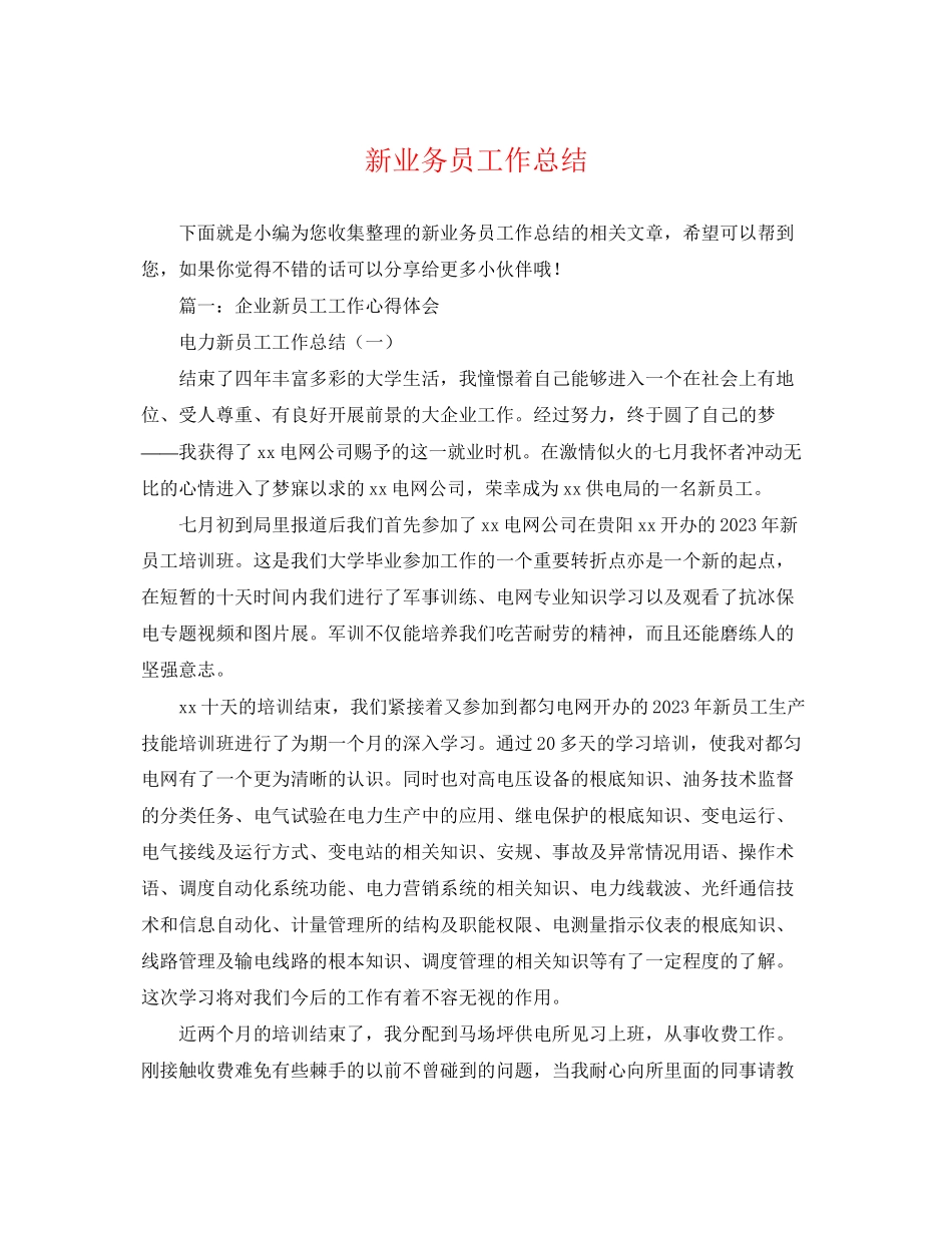 2023年新业务员工作总结.docx_第1页