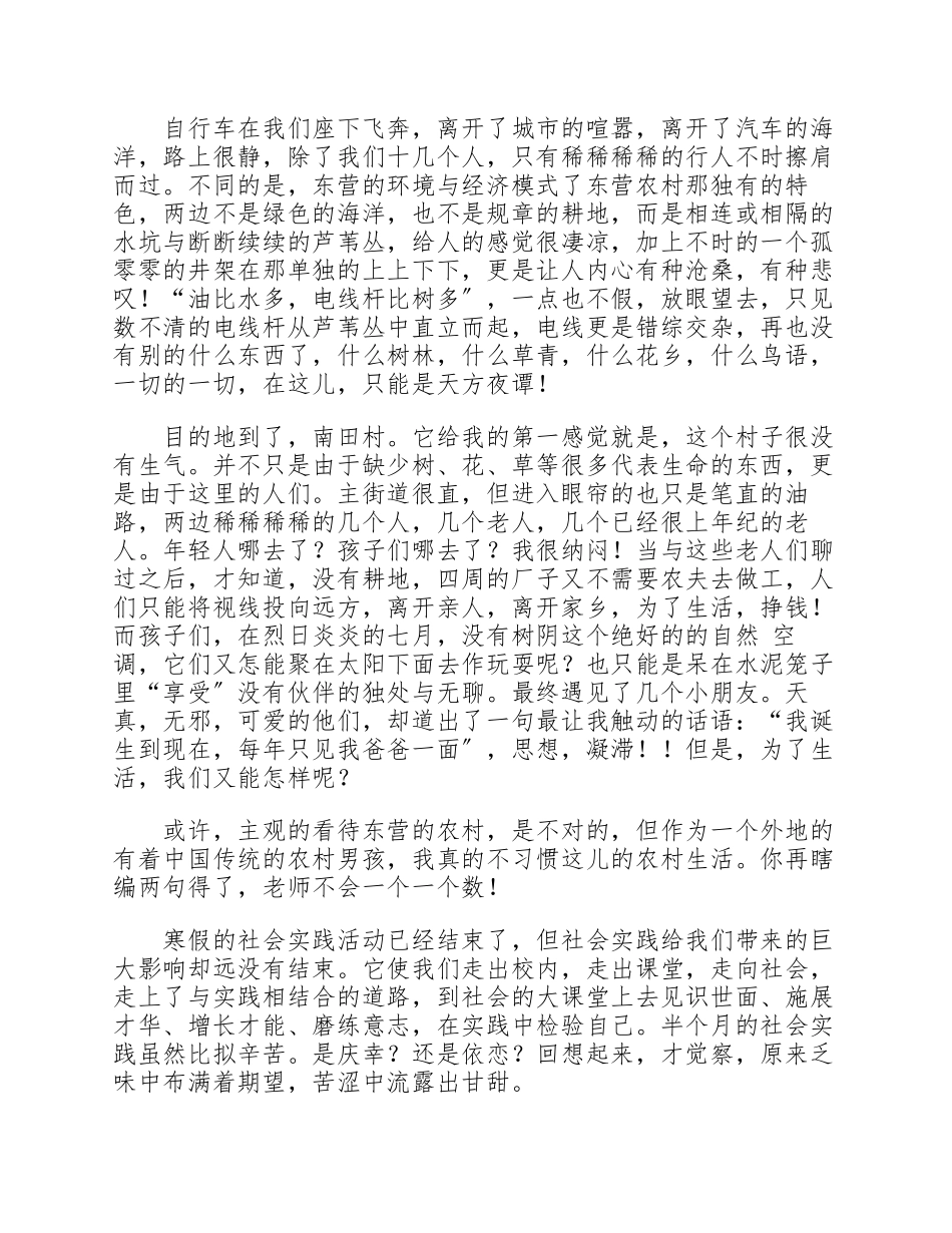 2023年寒假社会实践心得体会10篇文档.docx_第2页