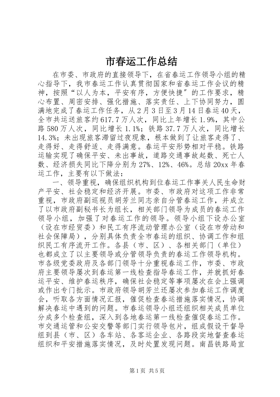 2023年市春运工作总结.docx_第1页
