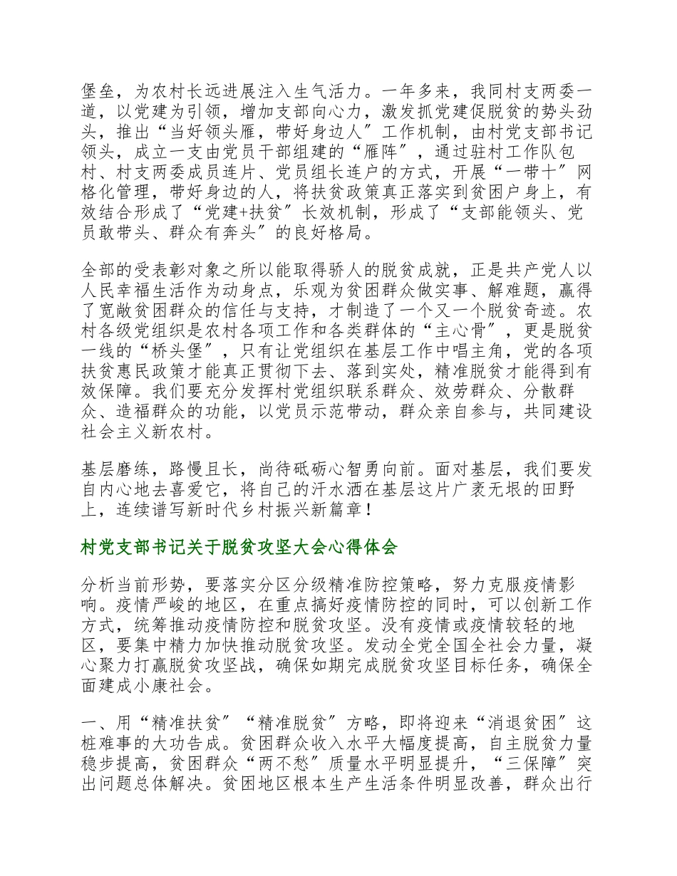 2023年村党支部书记脱贫攻坚大会心得体会四篇.docx_第3页