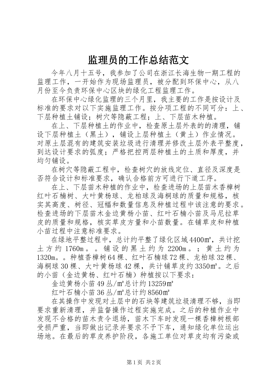 2023年监理员的工作总结.docx_第1页