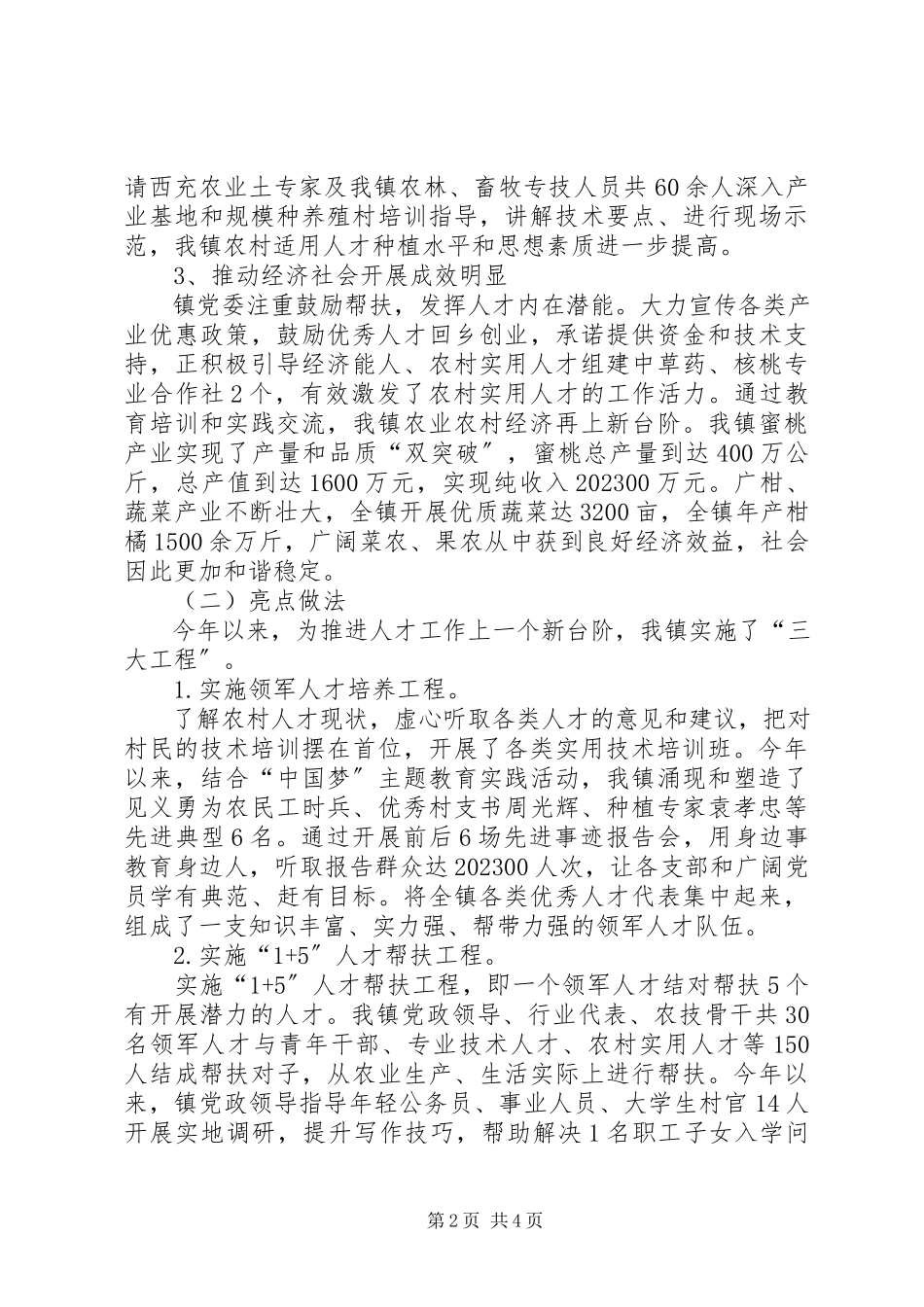 2023年农村人才工作领导小组工作总结.docx_第2页