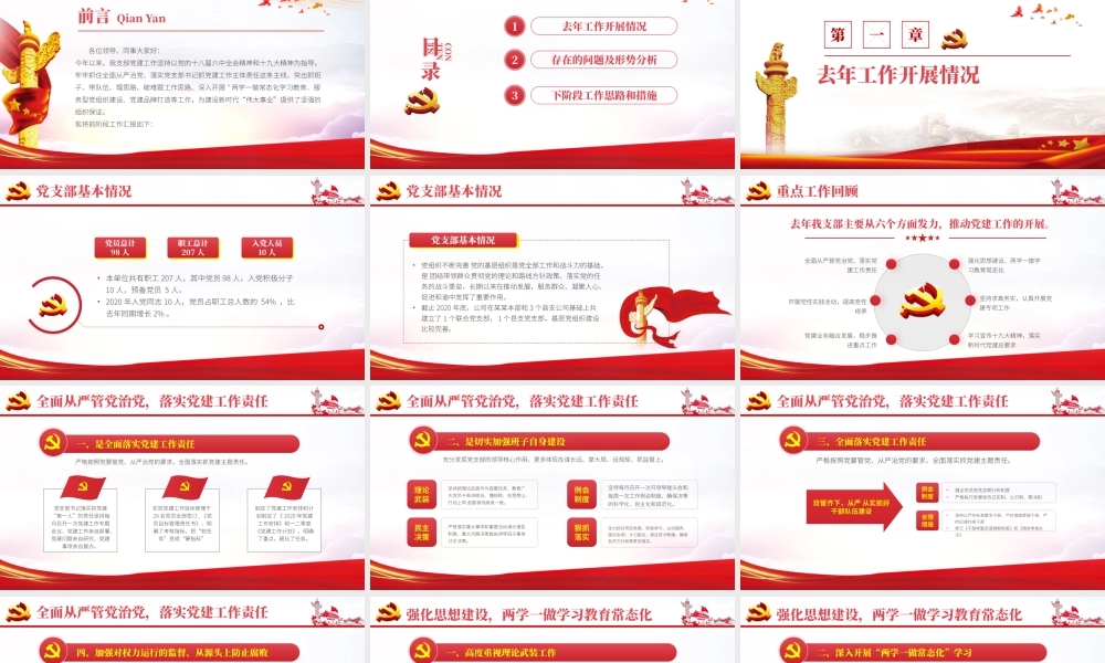 2020党建年终总结PPT模板.pptx