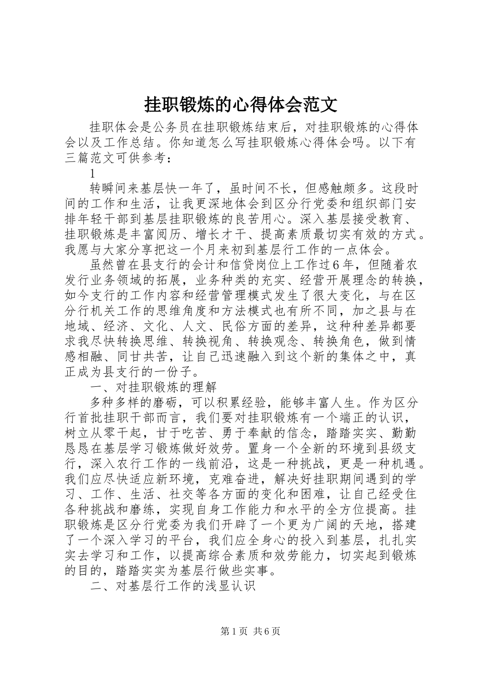 2023年挂职锻炼的心得体会2.docx_第1页