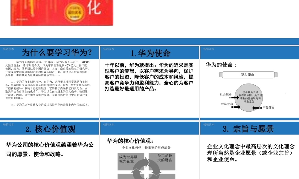 “走进”名企学习成功之道：华为的企业文化.ppt
