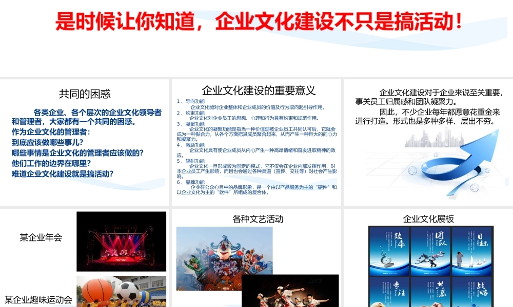 是时候让你知道企业文化建设不只是搞活动!.pptx