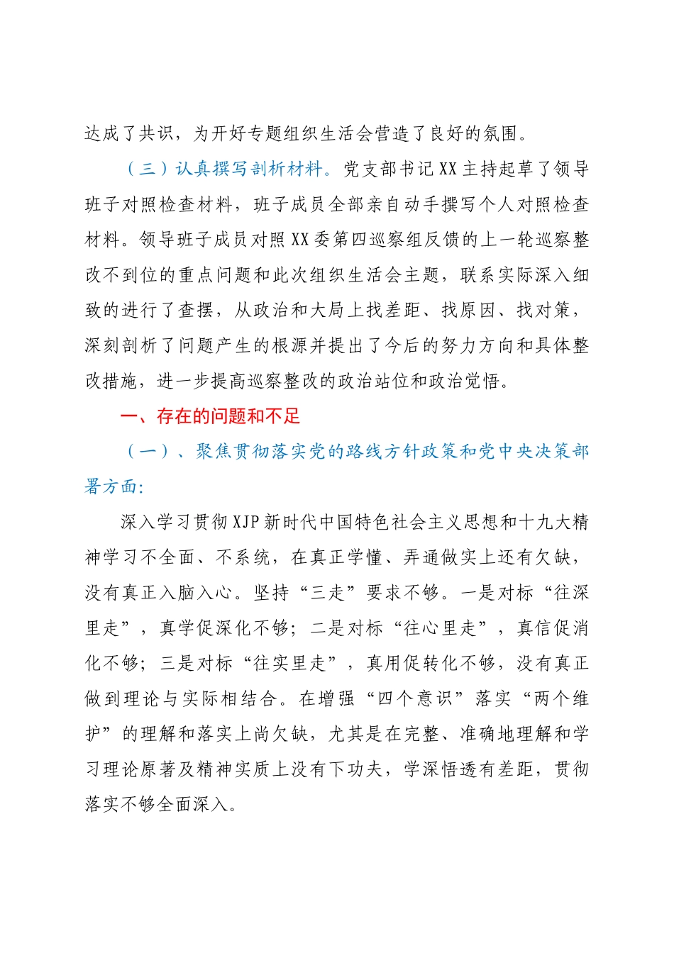 2021年巡察整改专题组织生活会党支部班子对照检查材料.docx_第2页