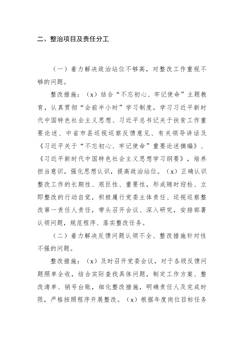 关于专项整治巡视巡察存在问题整改工作方案 (3).docx_第2页