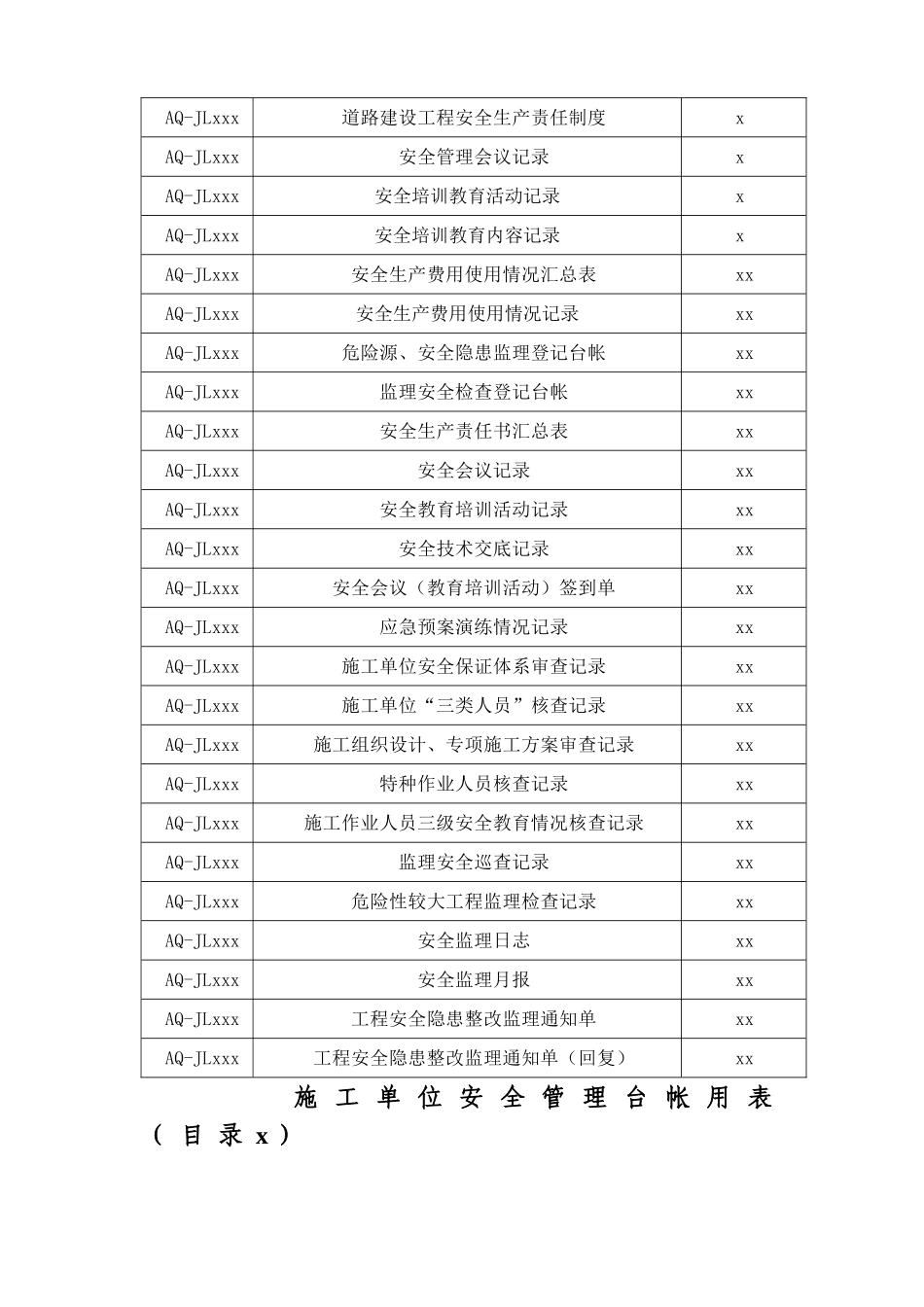 【台账范本】公路建设安全管理用表.doc_第2页
