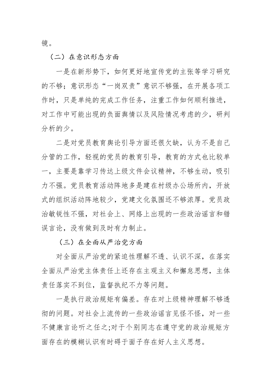 巡察整改专题民主生活会发言材料.docx_第2页