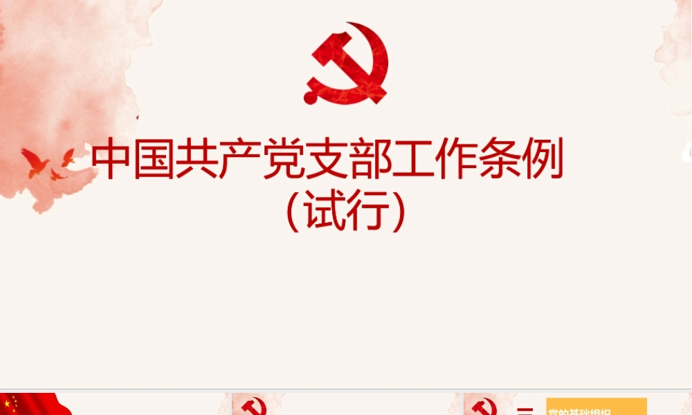 中国共产党支部工作条例（试行）.pptx