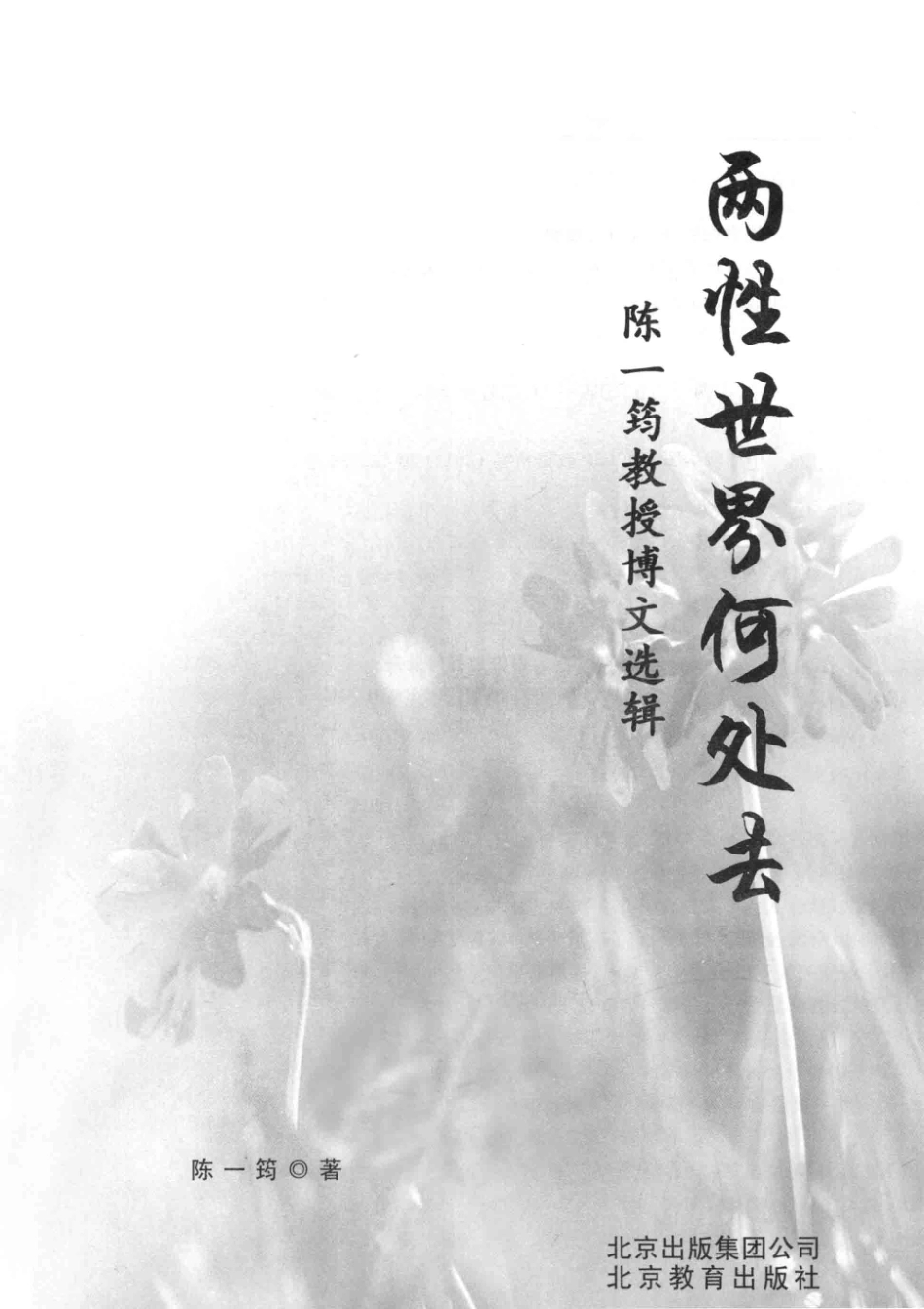 两性世界何处去陈一筠教授博文选辑_陈一筠著.pdf_第1页