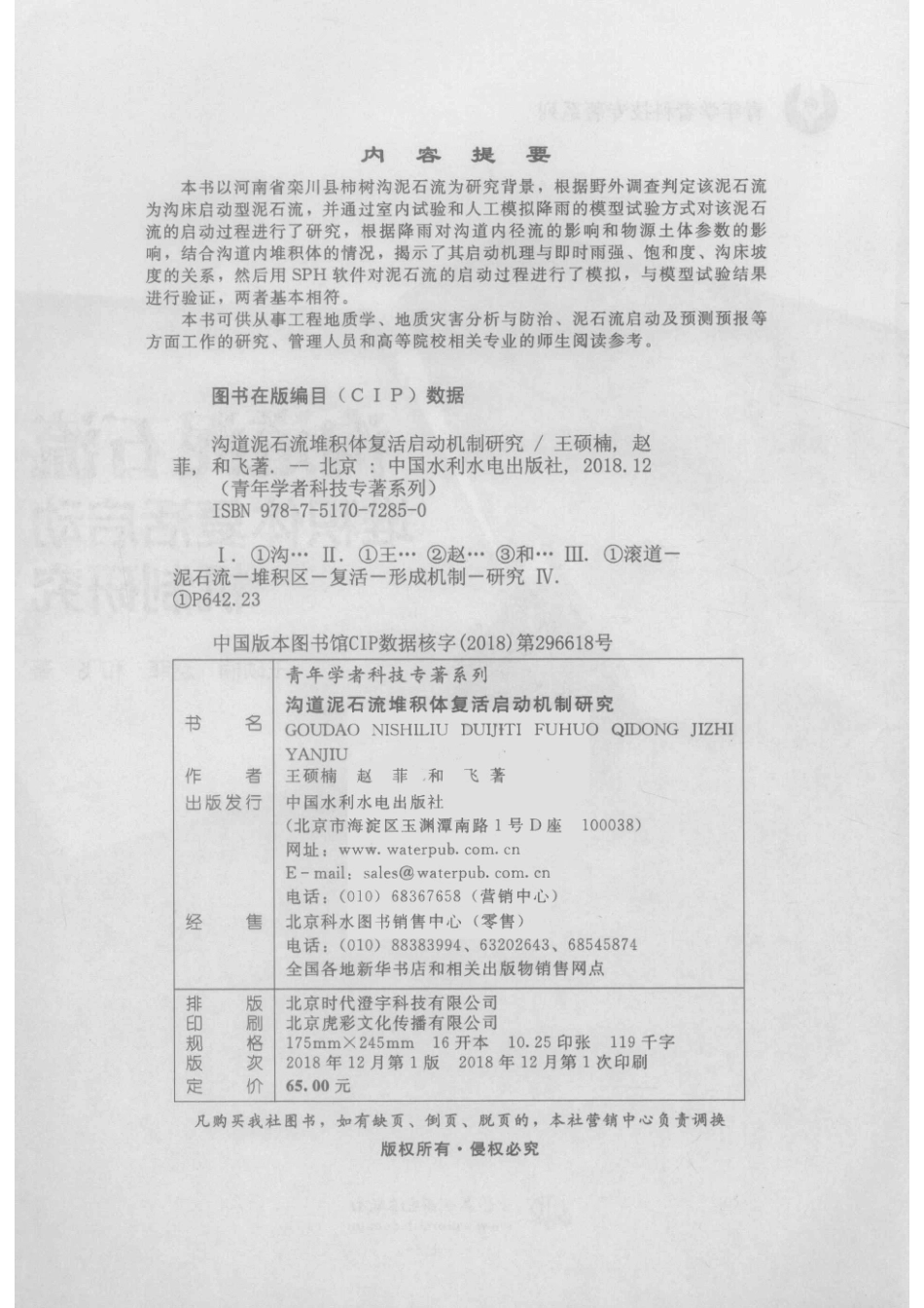 青年学者科技专著系列沟道泥石流堆积体复活启动机制研究_王硕楠赵菲和飞著.pdf_第3页