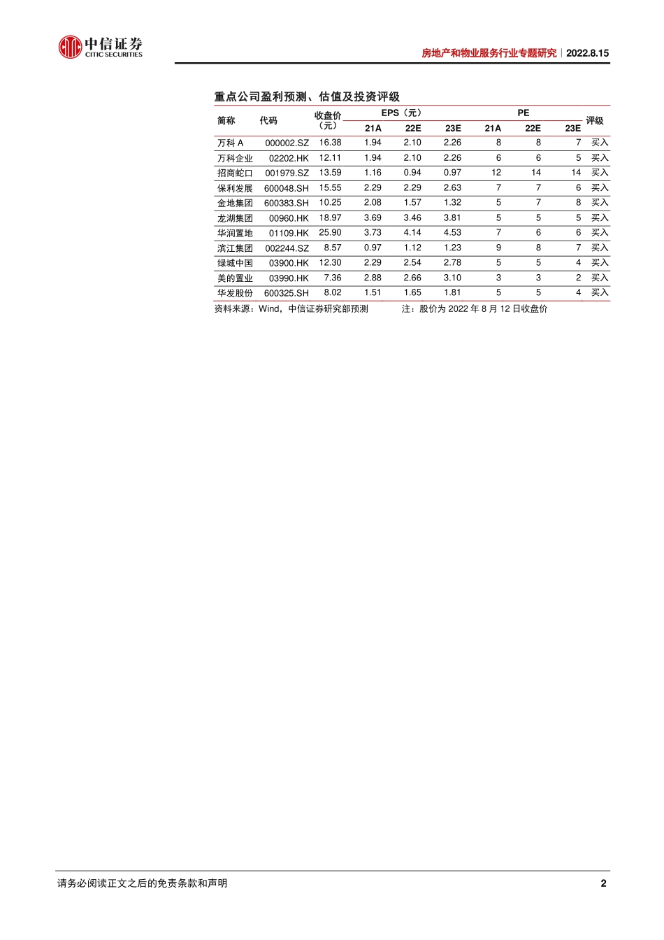 房地产和物业服务行业专题研究：开发企业资金动态安全分析框架-中信证券.pdf_第2页