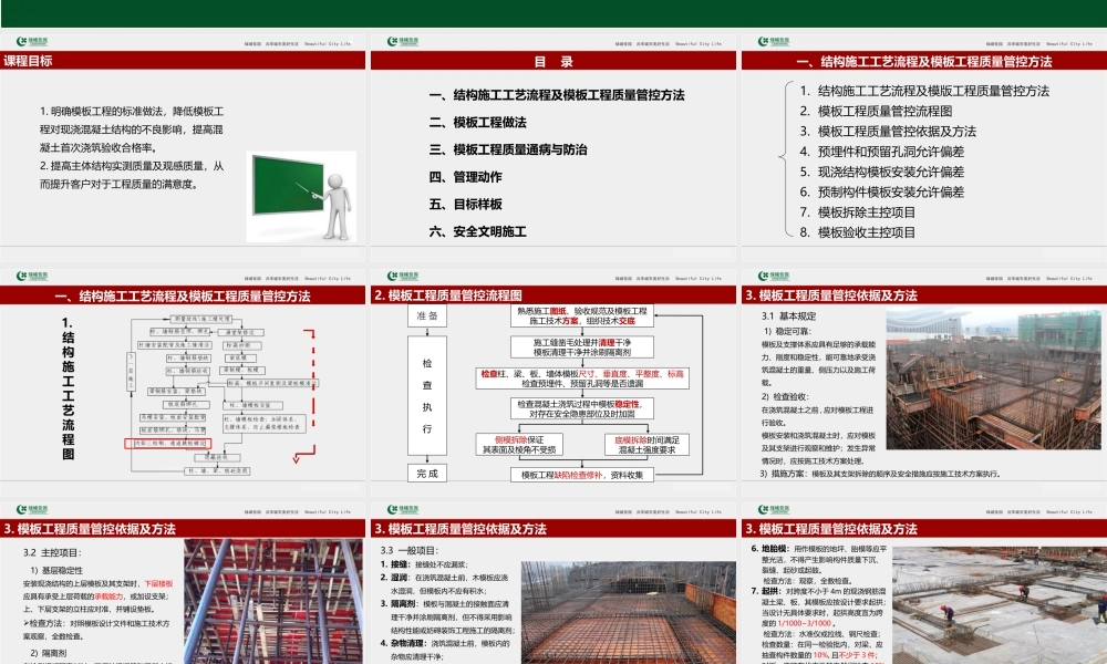 工程施工系统课件05：建筑工程模板工程标准做法及质量通病防治措施.ppt