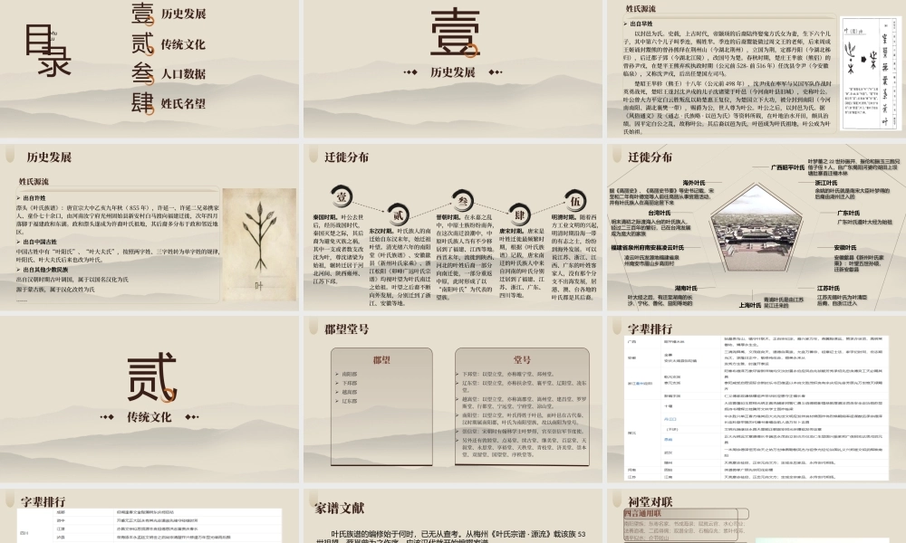 PPT模板之中国姓氏文化之叶姓.pptx