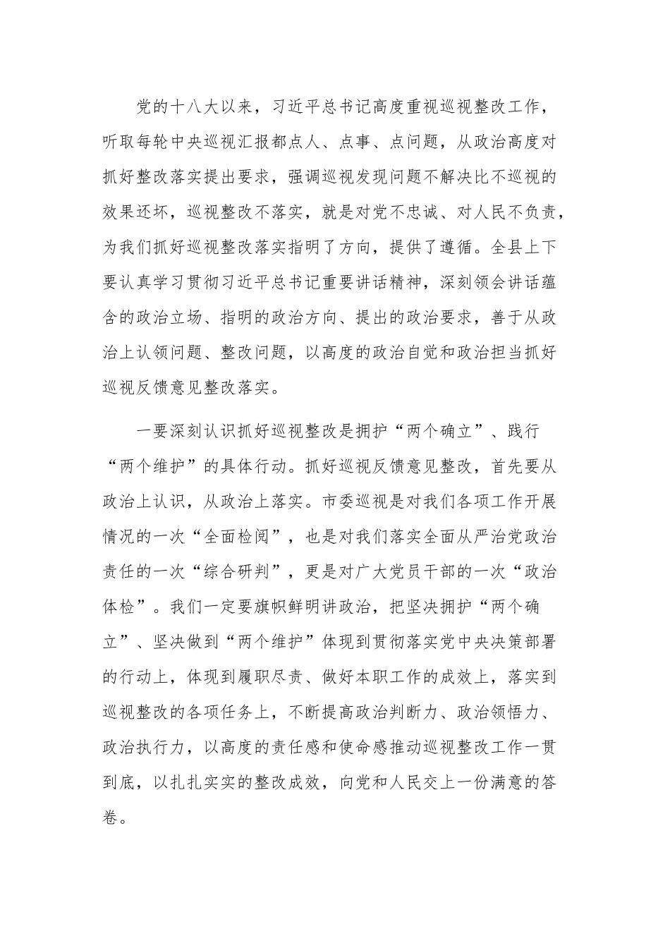 在巡视组反馈意见整改落实工作动员会上的讲话稿与问题工作方案合集.docx_第3页