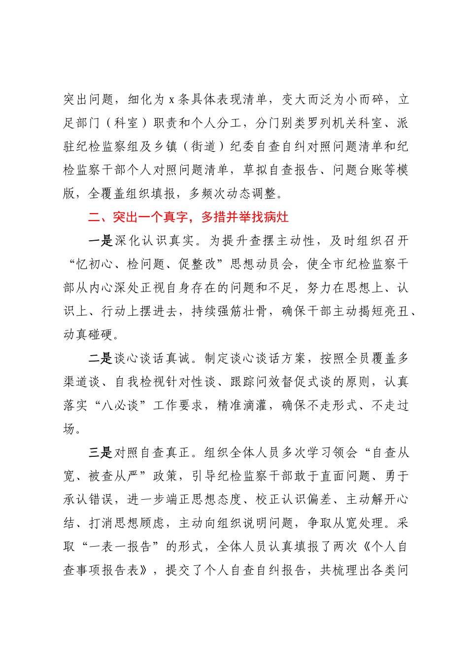 某市纪委监委纪检监察干部队伍检视整改经验总结材料 .docx_第2页