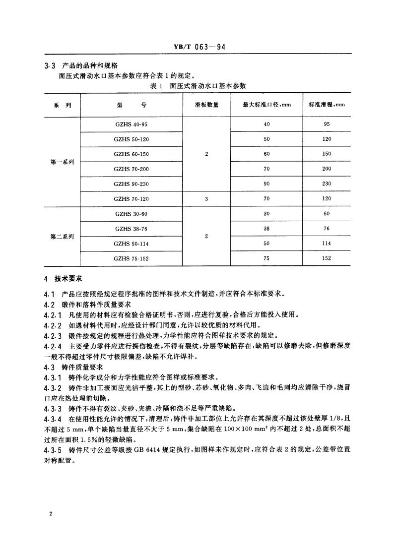 面压式滑动水口 YBT 063-1994.pdf_第3页