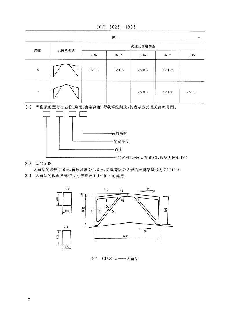 Π 形钢筋混凝土天窗架 JGT 3025-1995.pdf_第3页