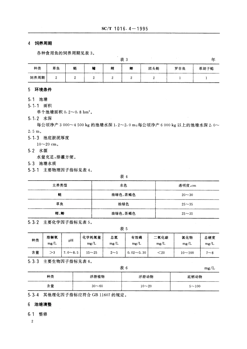 中国池塘养鱼技术规范 西南地区食用鱼饲养技术 SCT 1016.4-1995.pdf_第3页