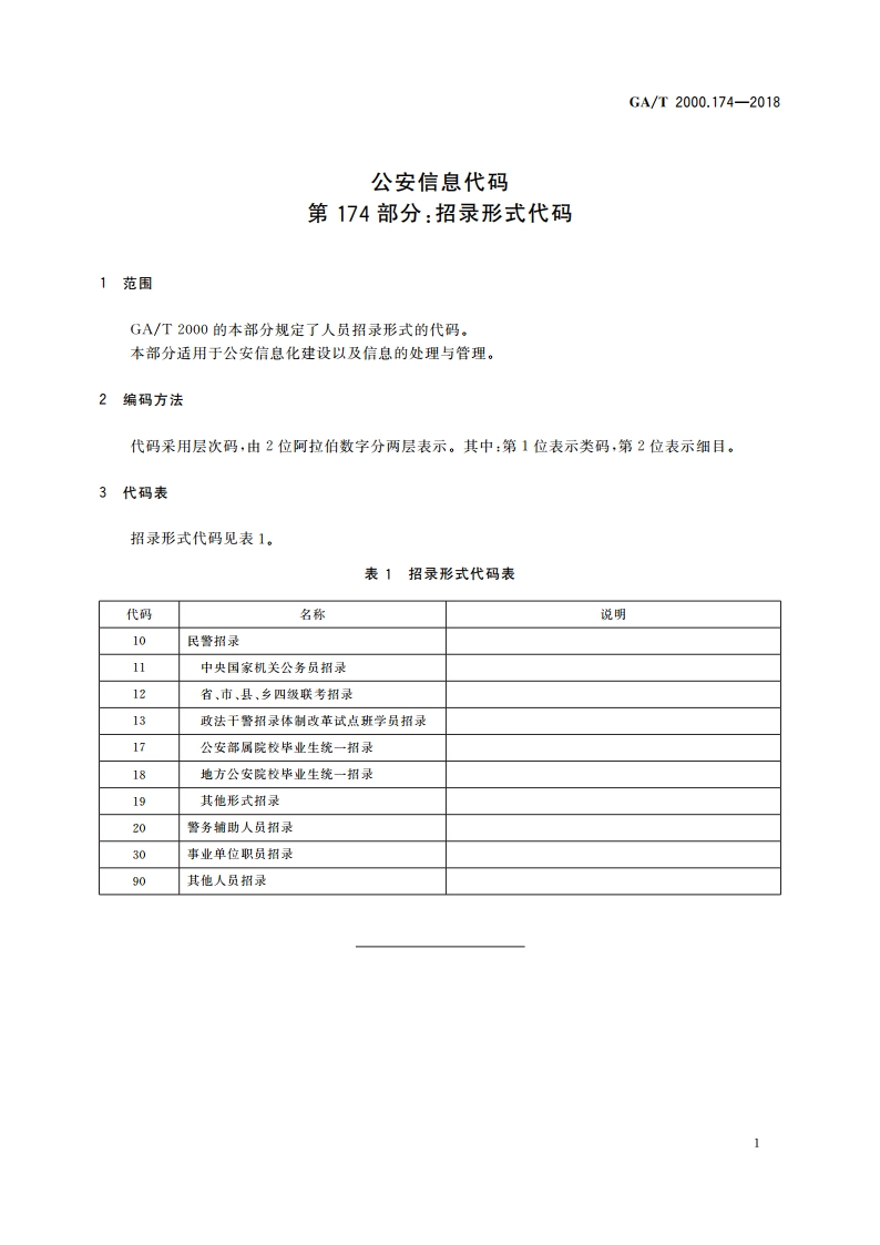 公安信息代码 第174部分：招录形式代码 GAT 2000.174-2018.pdf_第3页