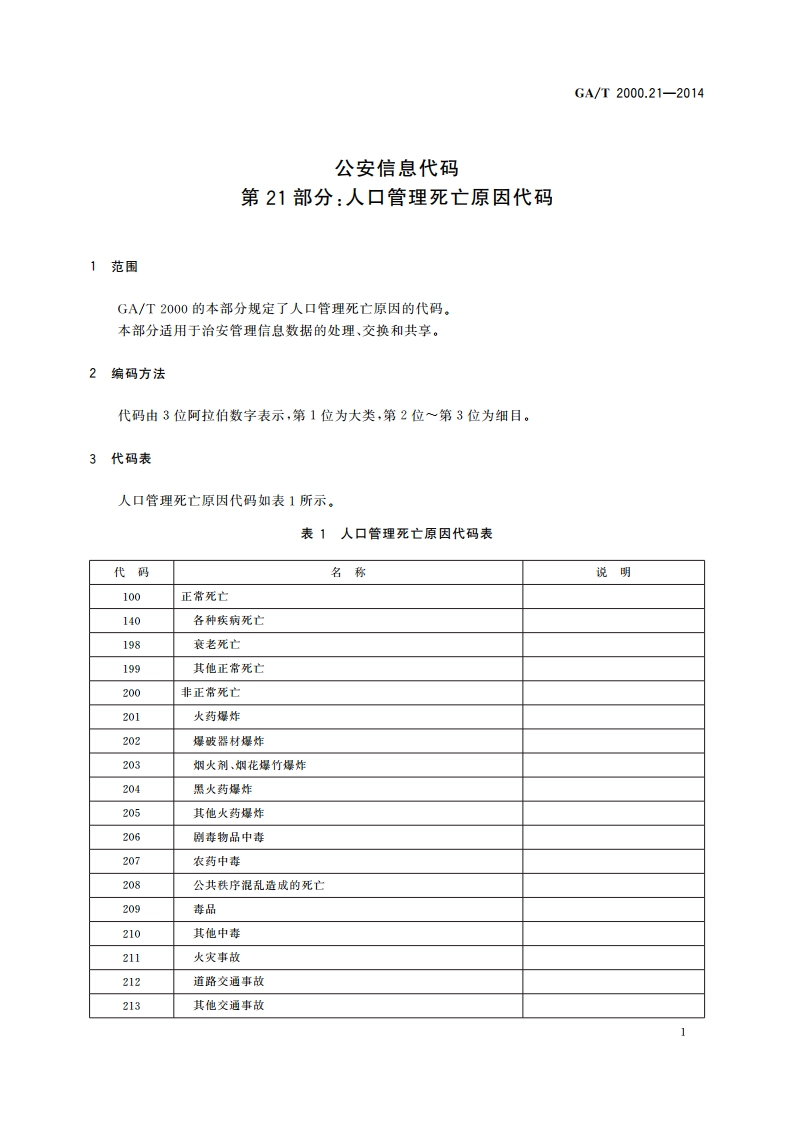公安信息代码 第21部分：人口管理死亡原因代码 GAT 2000.21-2014.pdf_第3页
