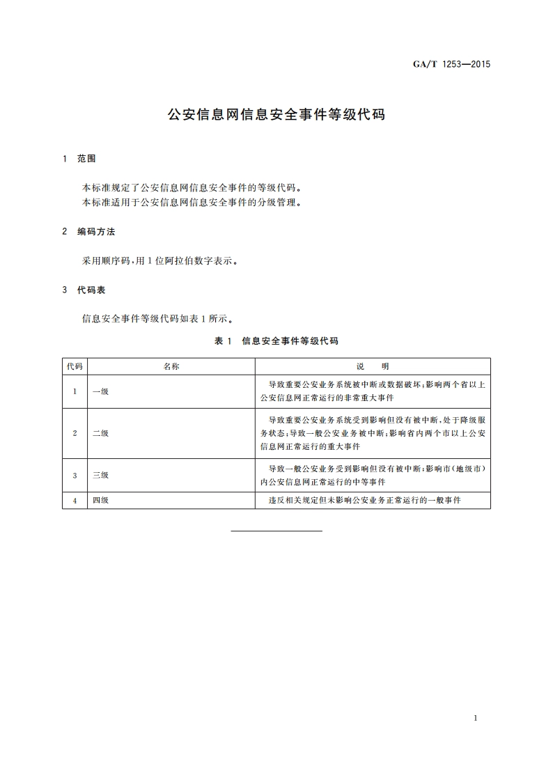 公安信息网信息安全事件等级代码 GAT 1253-2015.pdf_第3页