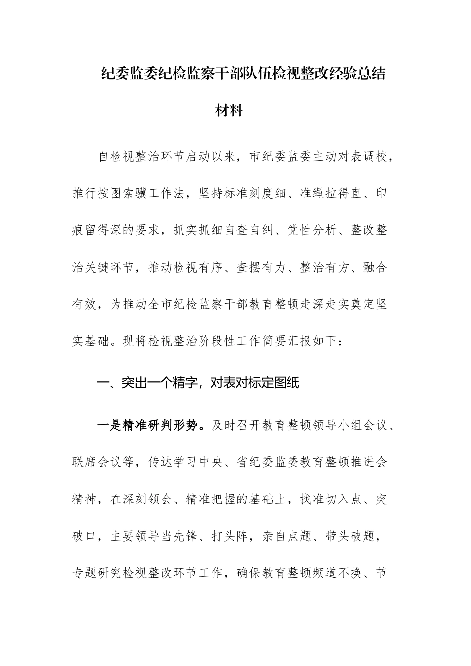 2023年纪委监委纪检监察干部队伍检视整改经验总结材料范文.docx_第1页